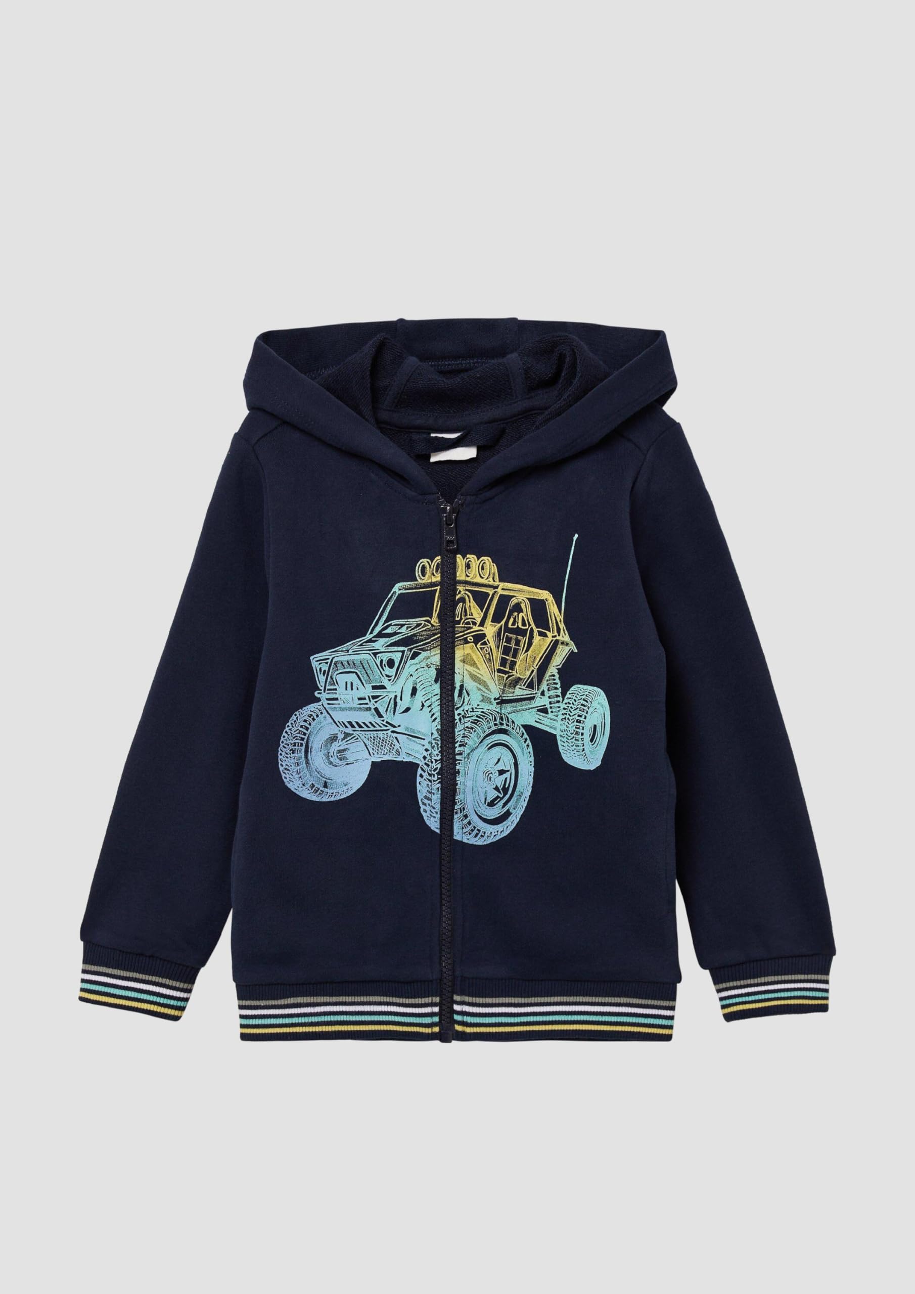 s.Oliver RED LABEL Kapuzen-Sweatjacke Frontprint Hoodie