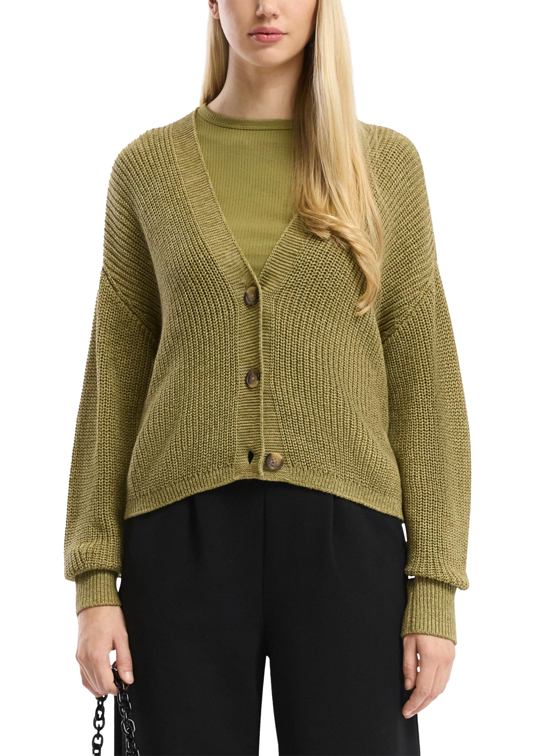 s.Oliver QS 2170513 Strickjacke Damen mit Knopfleiste
