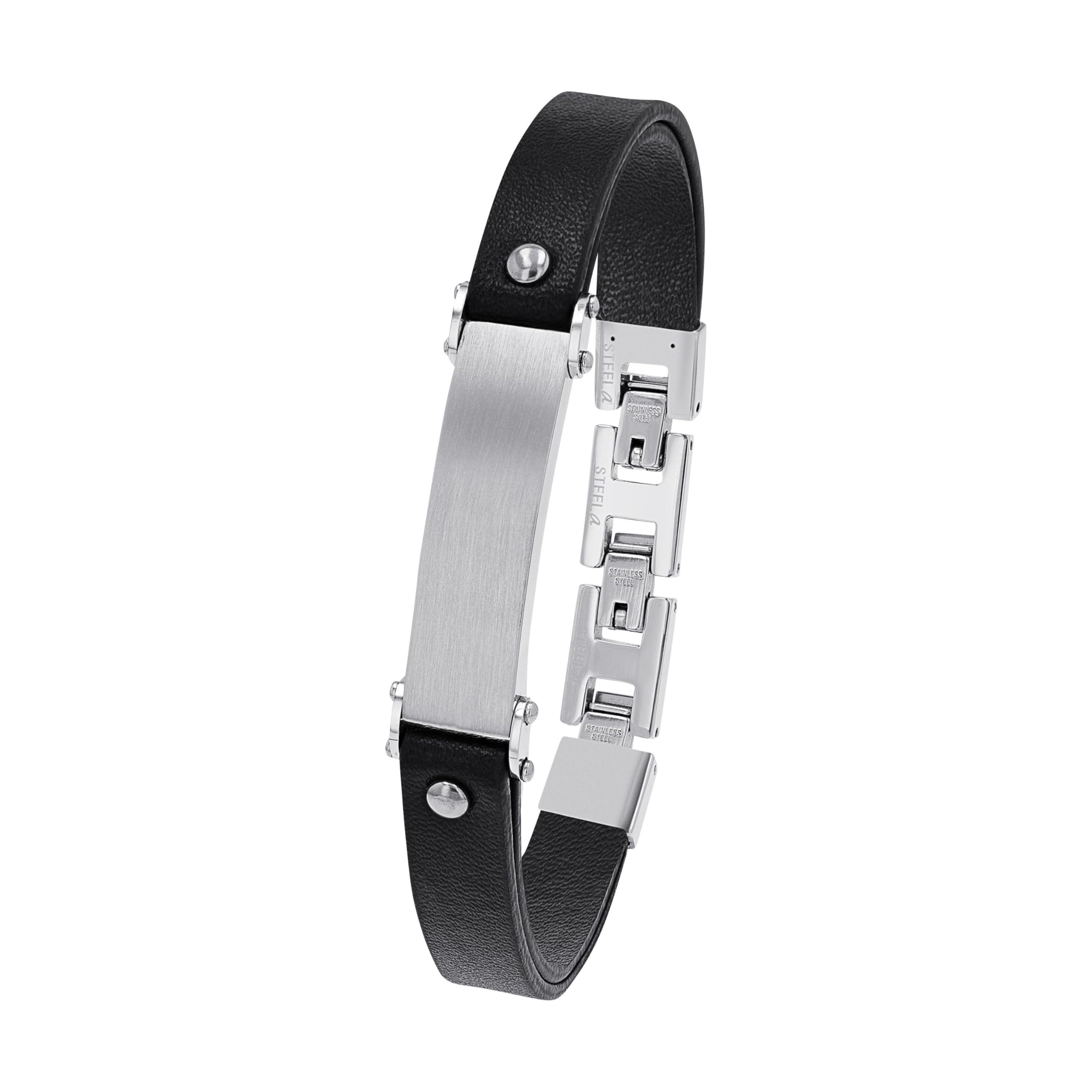 s.Oliver Armband Leder Kompass Edelstahl Herren