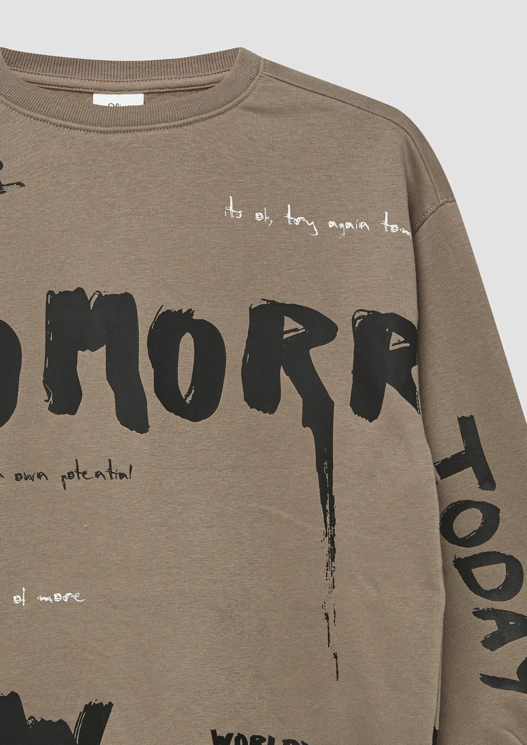 s.Oliver Red Label Sweatshirt All-Over-Print beige 146-152