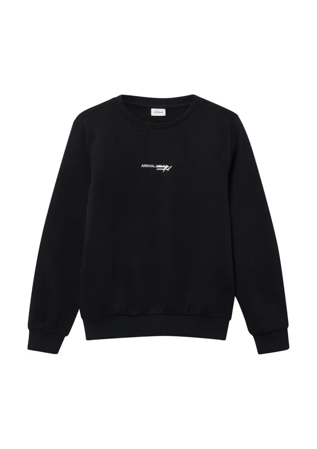 s.Oliver Red Label Sweatshirt mit Print kuschelig schwarz