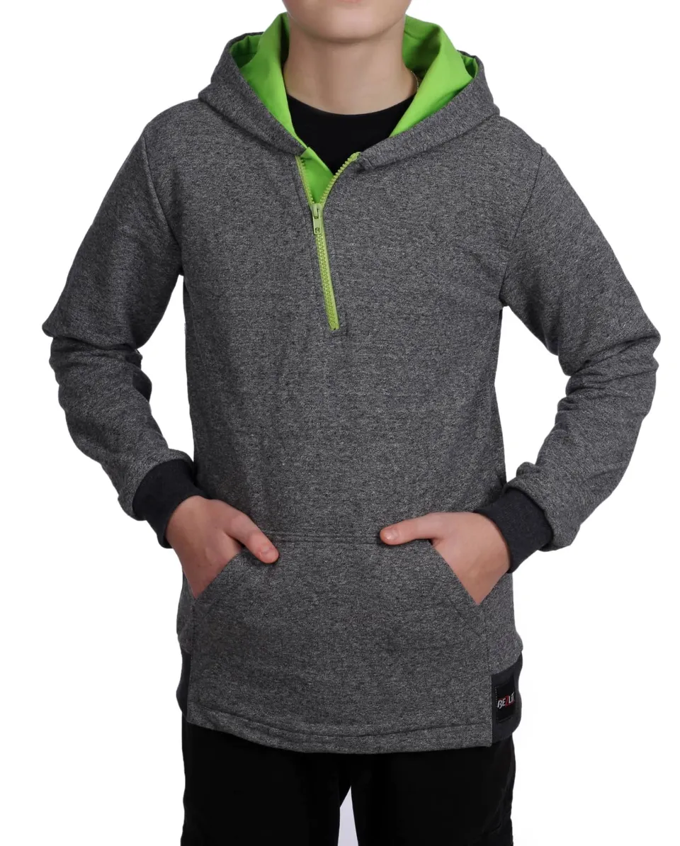 BEZLIT Jungen Hoodie mit Reißverschluss Grau 104