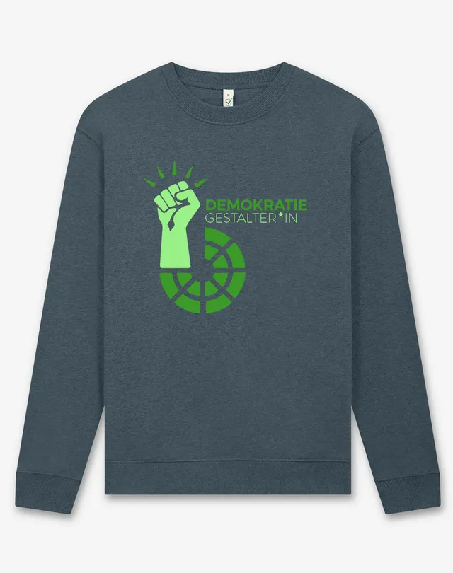 dna merch DBRT Demokratiegestalterin Rundhalspullover Grau