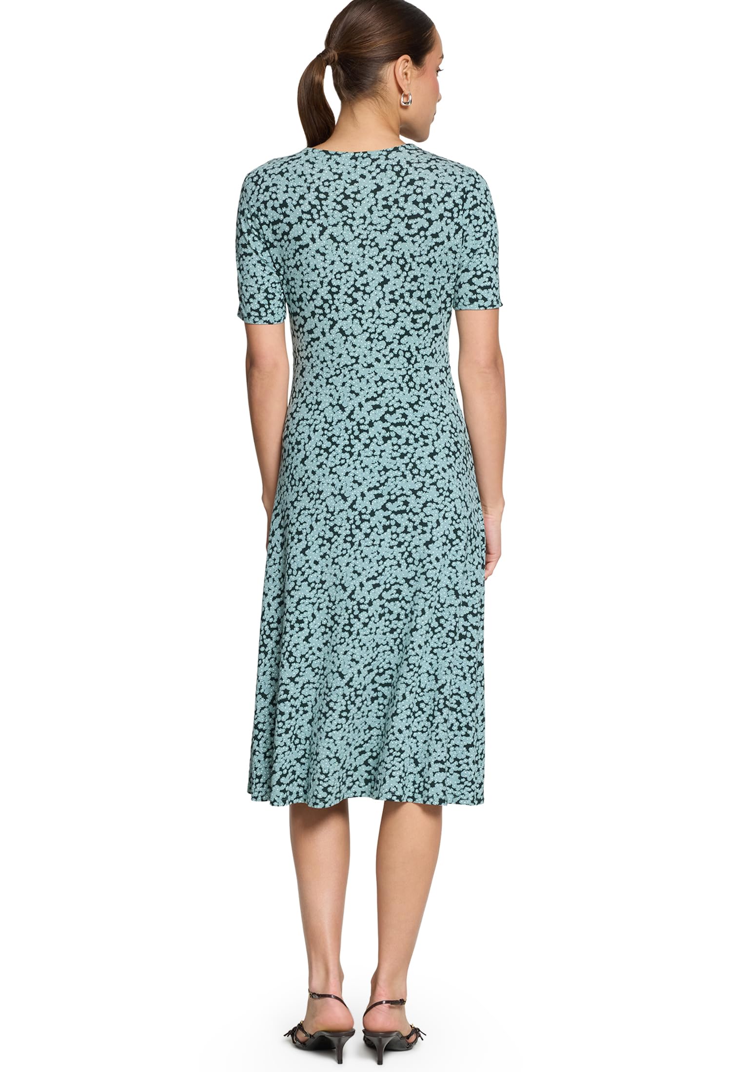 zero Jerseykleid Print Midi-Kleid Größe 40 V-Ausschnitt