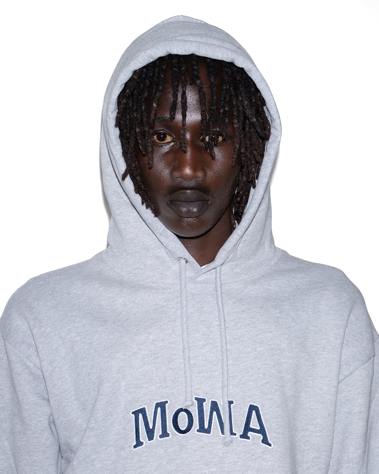 Mowalola MoWA Hoodie grau Baumwolle Stickerei