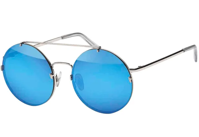 BEZLIT Runde Unisex Sonnenbrille Retro Metall UV400 Doppelsteg