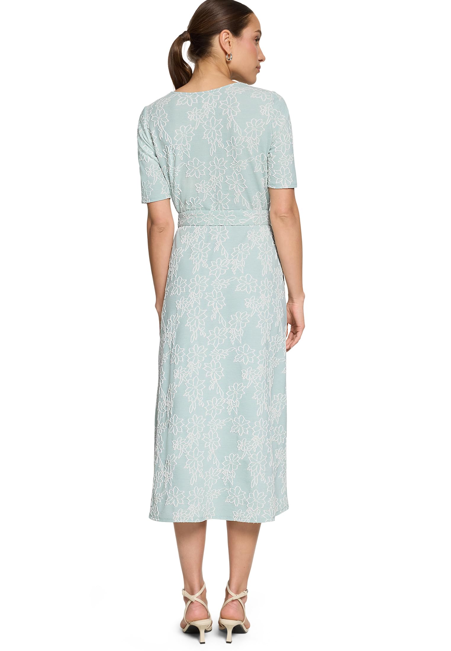 zero Midikleid mit Gürtel Gr. 40 Blue/Cream