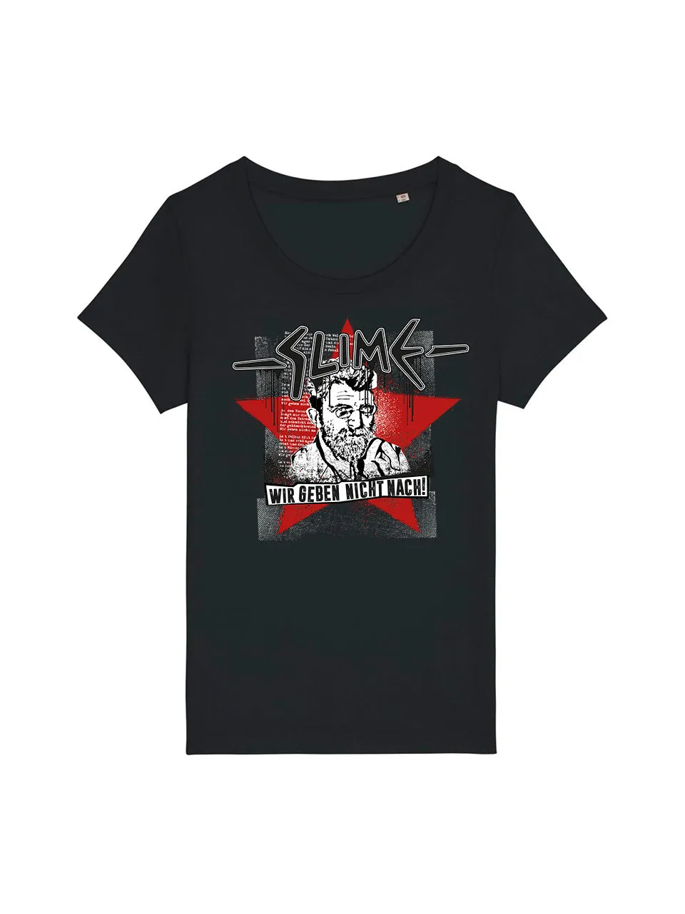 Slime Wir geben nicht nach Damen T-Shirt schwarz Biobaumwolle