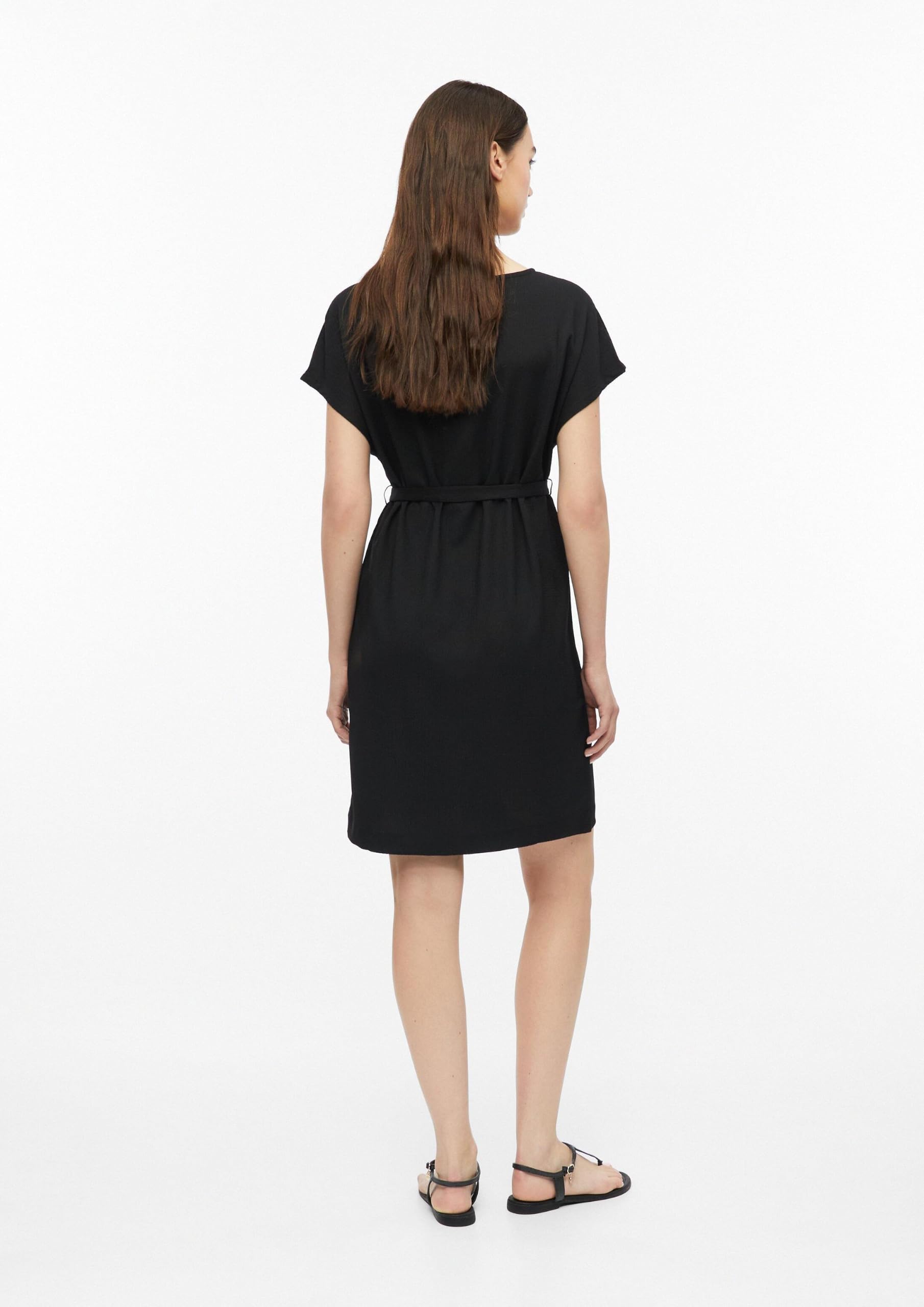 s.Oliver Red Label Jersey-Kleid Midi mit Bindegürtel dunkelblau