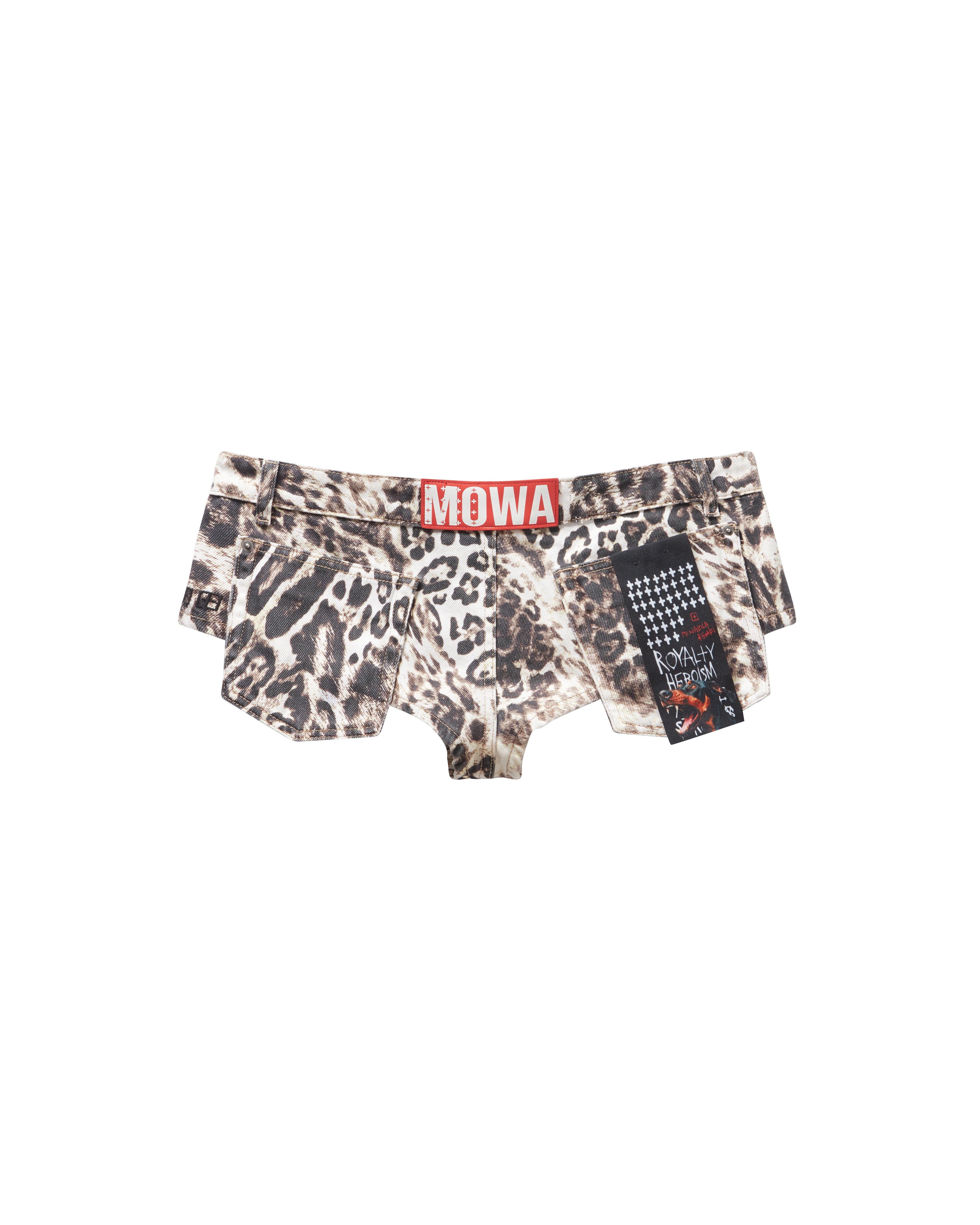 Mowalola Hot Short Shorts Cheetah low-rise 28