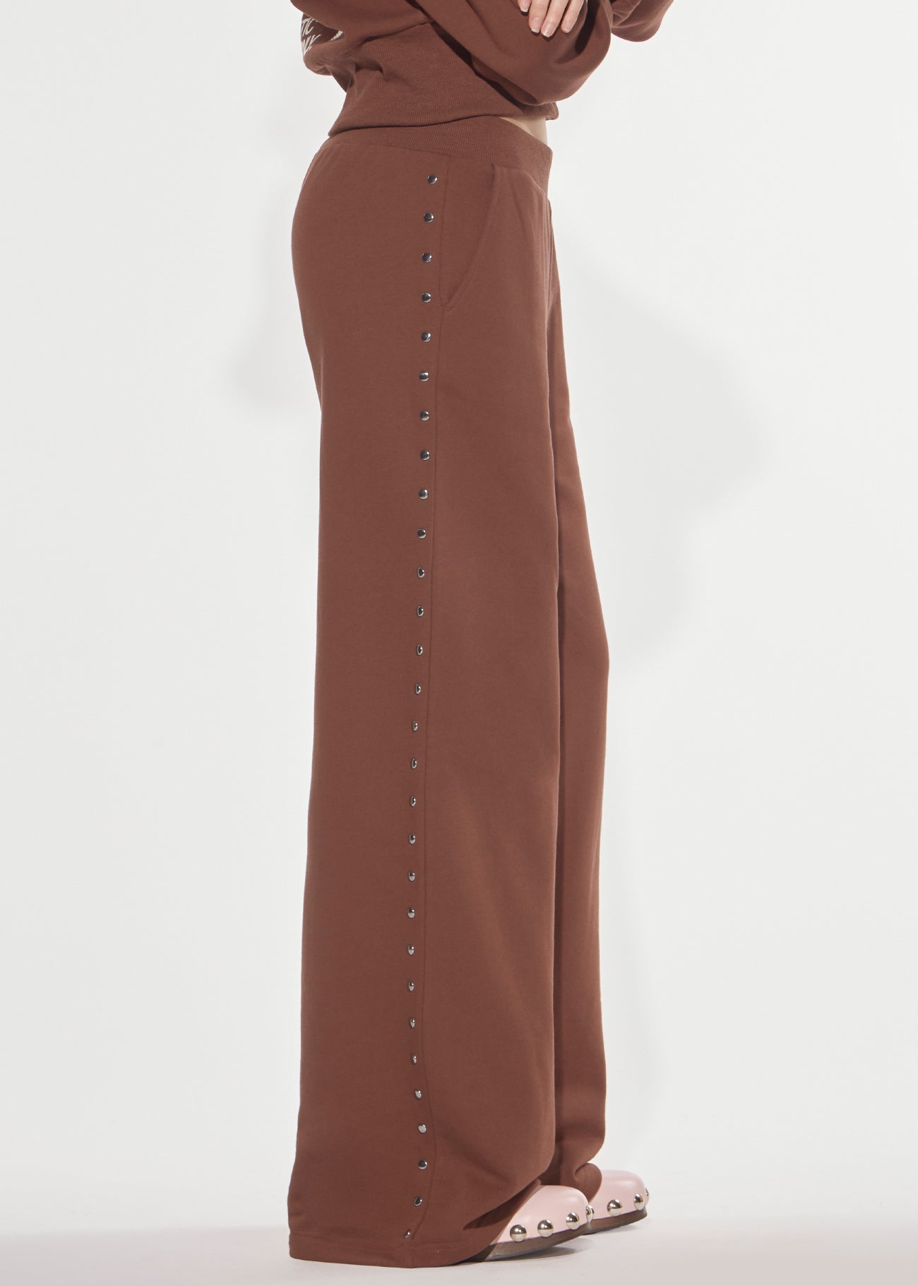 Denny Rose Downtown Sweathose Braun Nieten