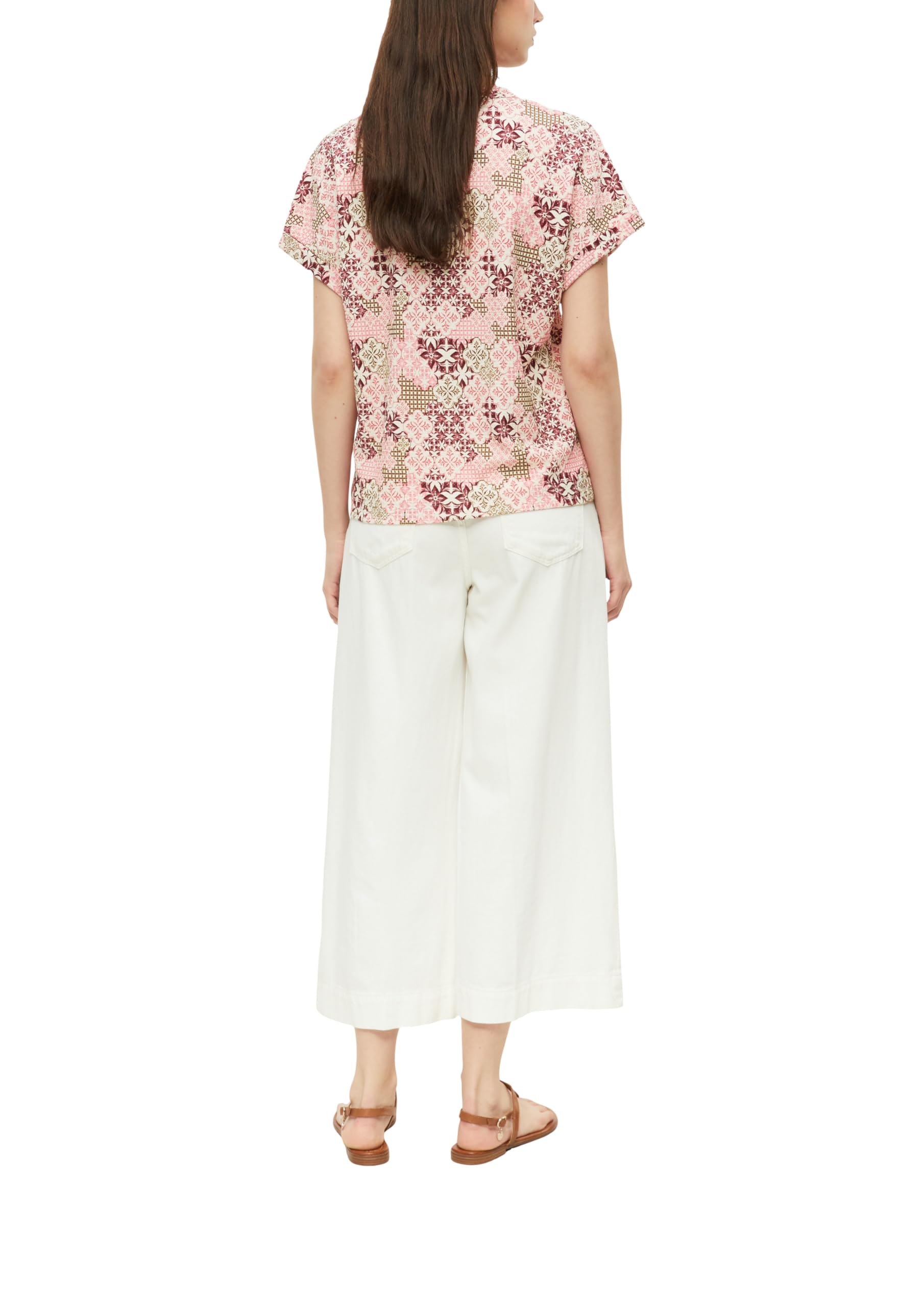 s.Oliver Red Label T-Shirt Relaxed V-Ausschnitt bordeaux