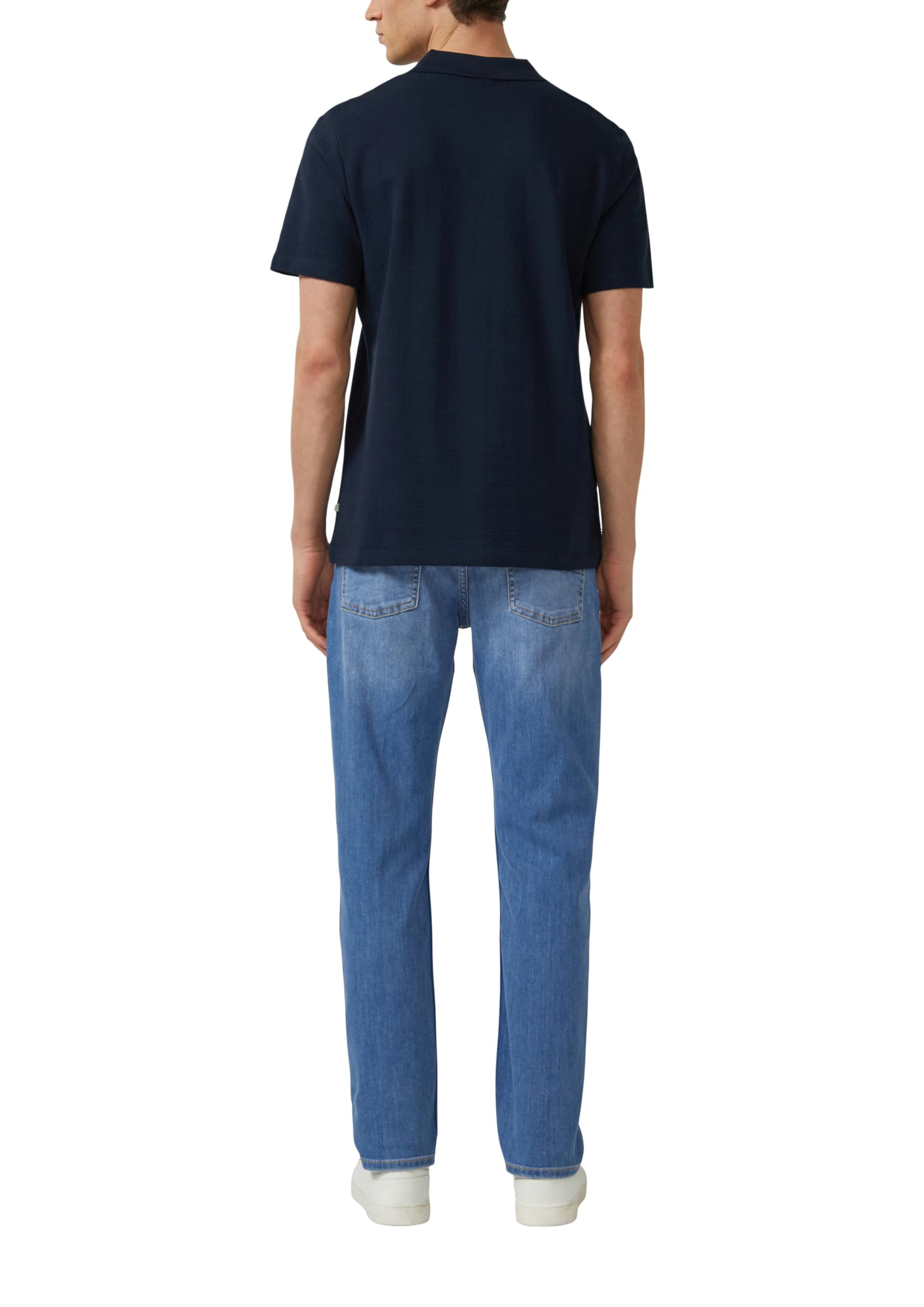 s.Oliver Junior Struktur Poloshirt navy reine Baumwolle