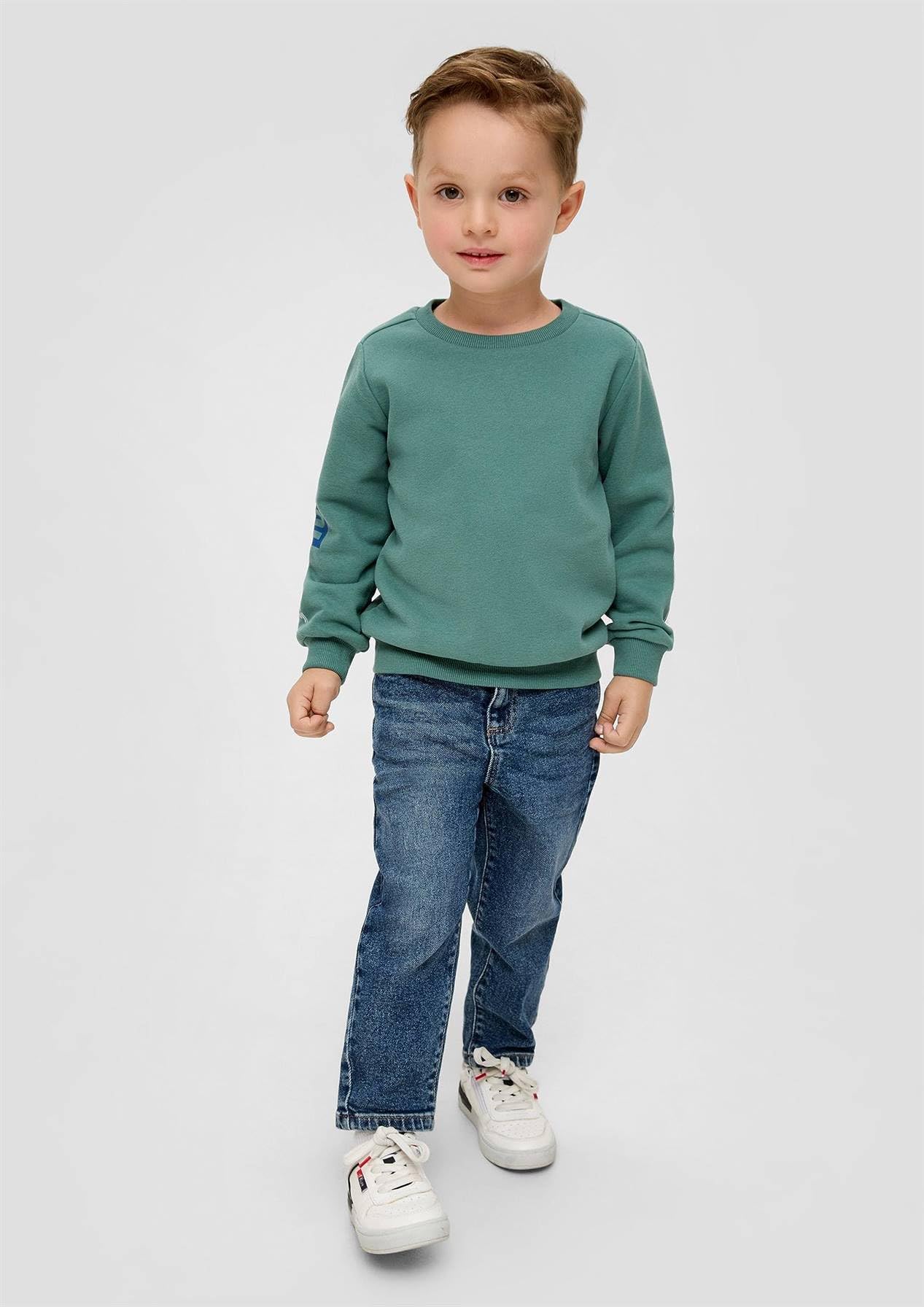 s.Oliver Junior Sweatshirt Jungen 92/98 blue green Baumwollmix