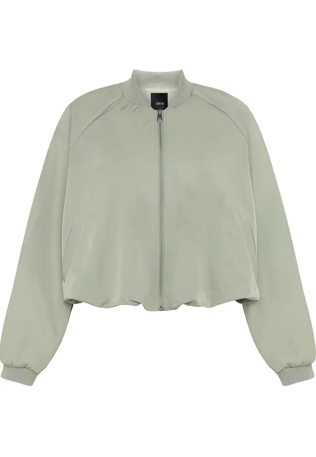 zero Bomberjacke mit Reißverschluss Jacke 40 Silver Sage