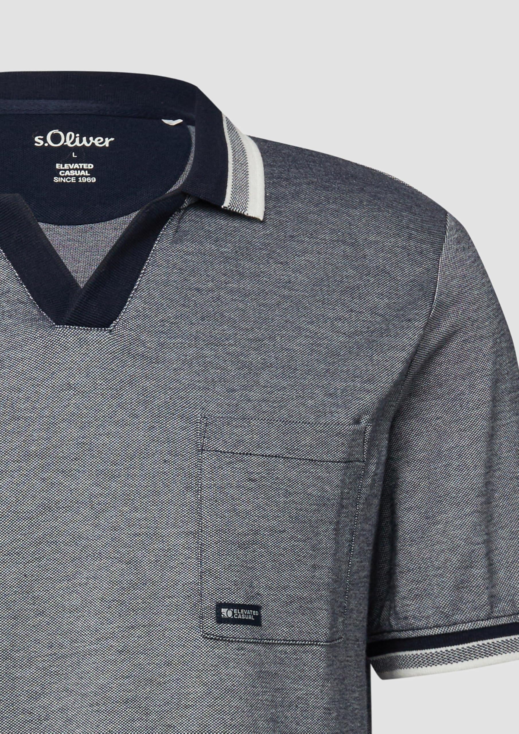 s.Oliver Bi-Color Piqué Poloshirt L mit Brusttasche