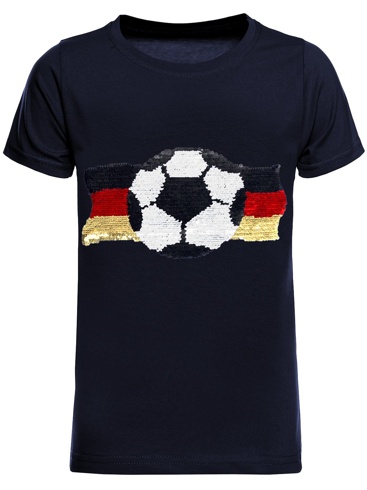BEZLIT Wende-Pailletten T-Shirt Fußball Schwarz Baumwolle