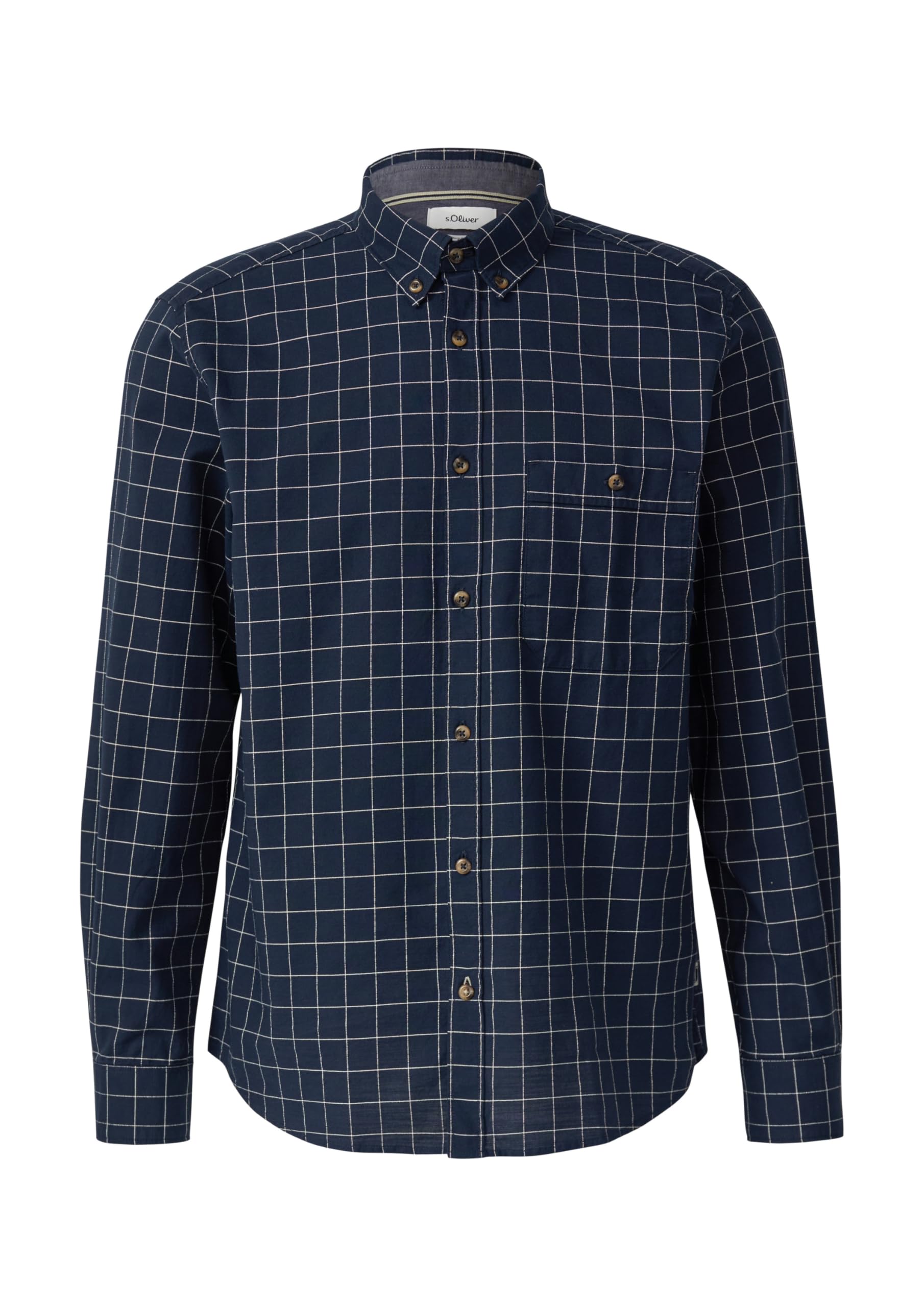 s.Oliver RED LABEL 2169482 Hemd Langarm L blau Karo