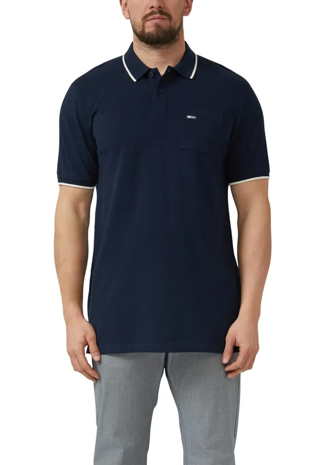 s.Oliver Junior Poloshirt Flammgarn-Piqué Navy Brusttasche
