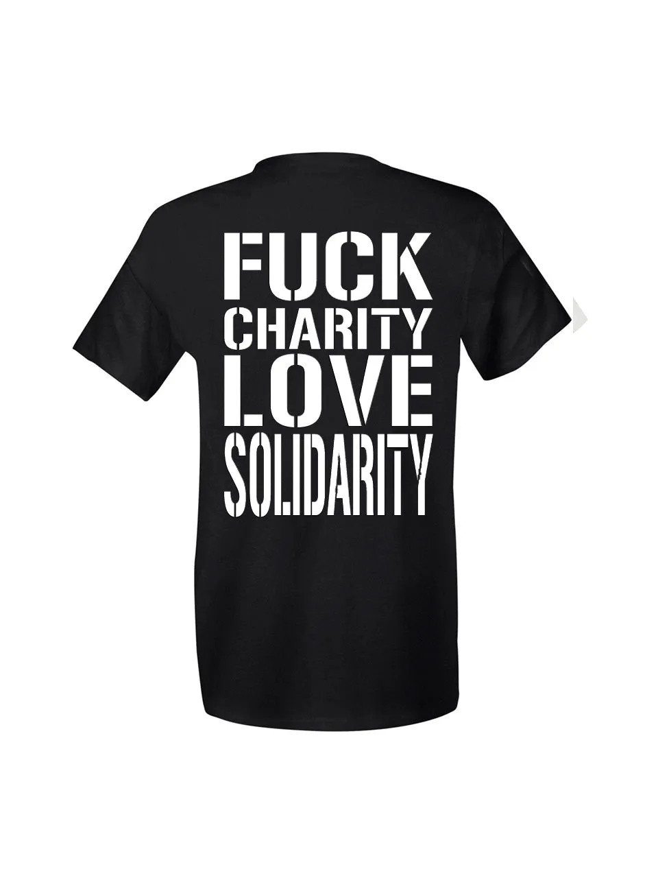 dna merch Fuck Charity Love Solidarity T-Shirt schwarz