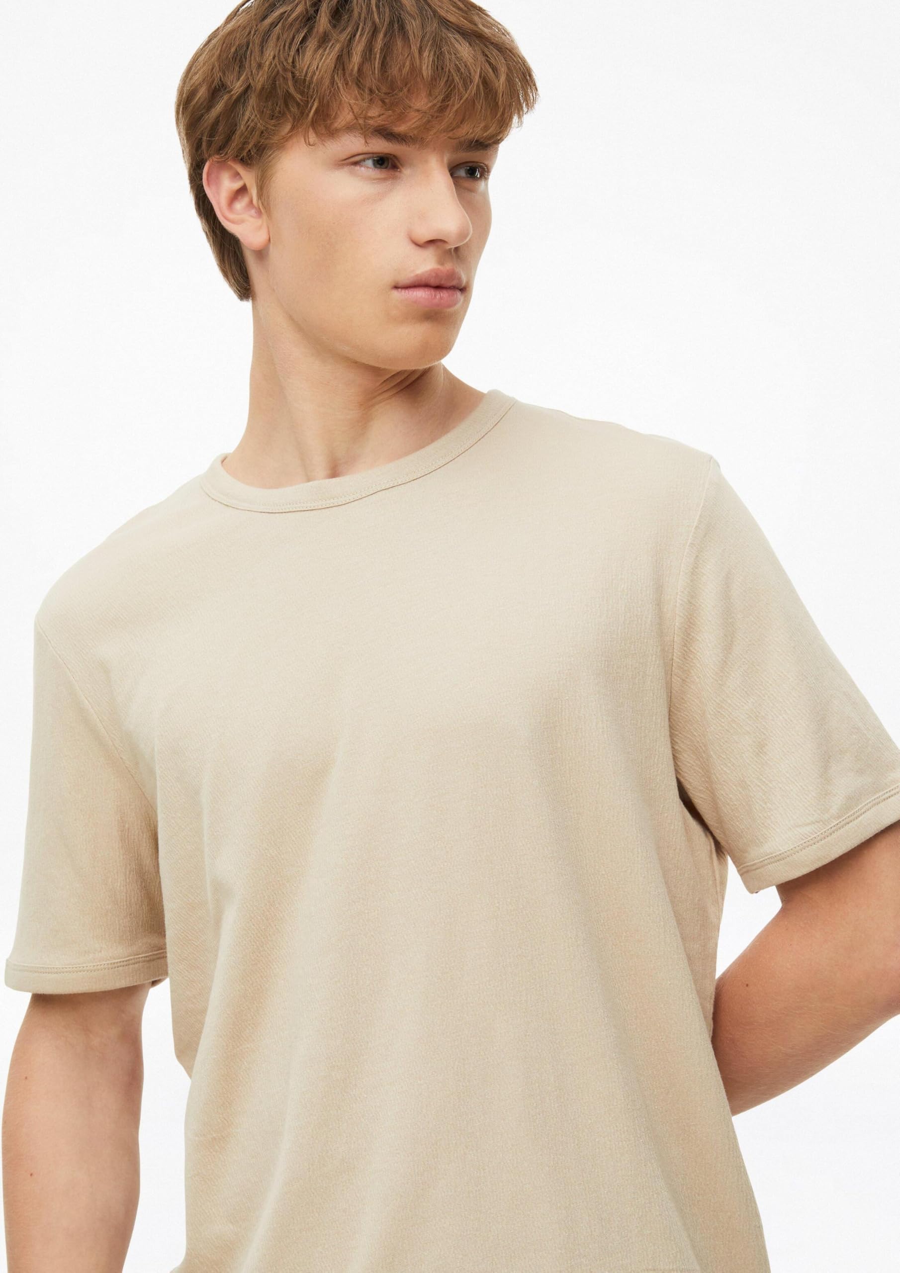 s.Oliver Seersucker T-Shirt leicht strukturiert blau