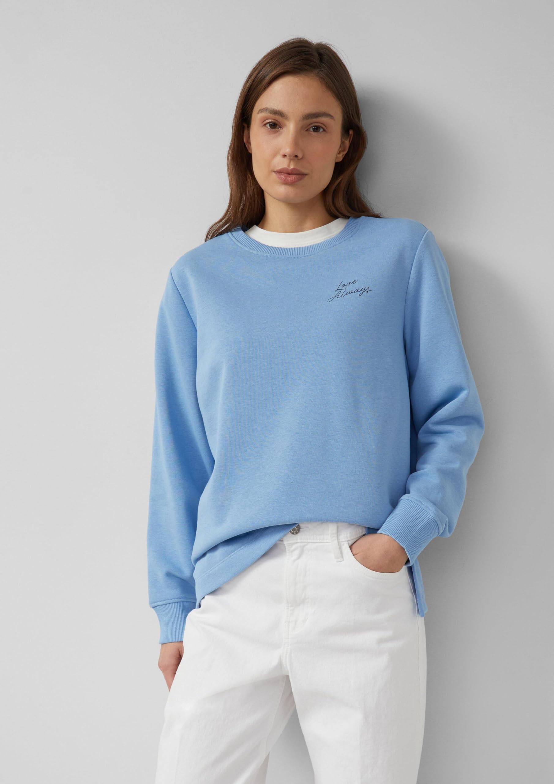 s.Oliver RED LABEL Sweatshirt Relaxed Fit arktisblau Print