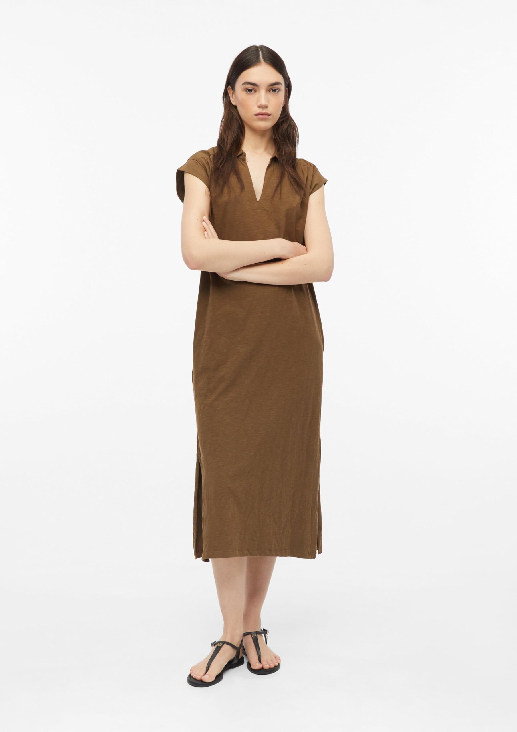s.Oliver Red Label Midikleid V-Ausschnitt Raffung