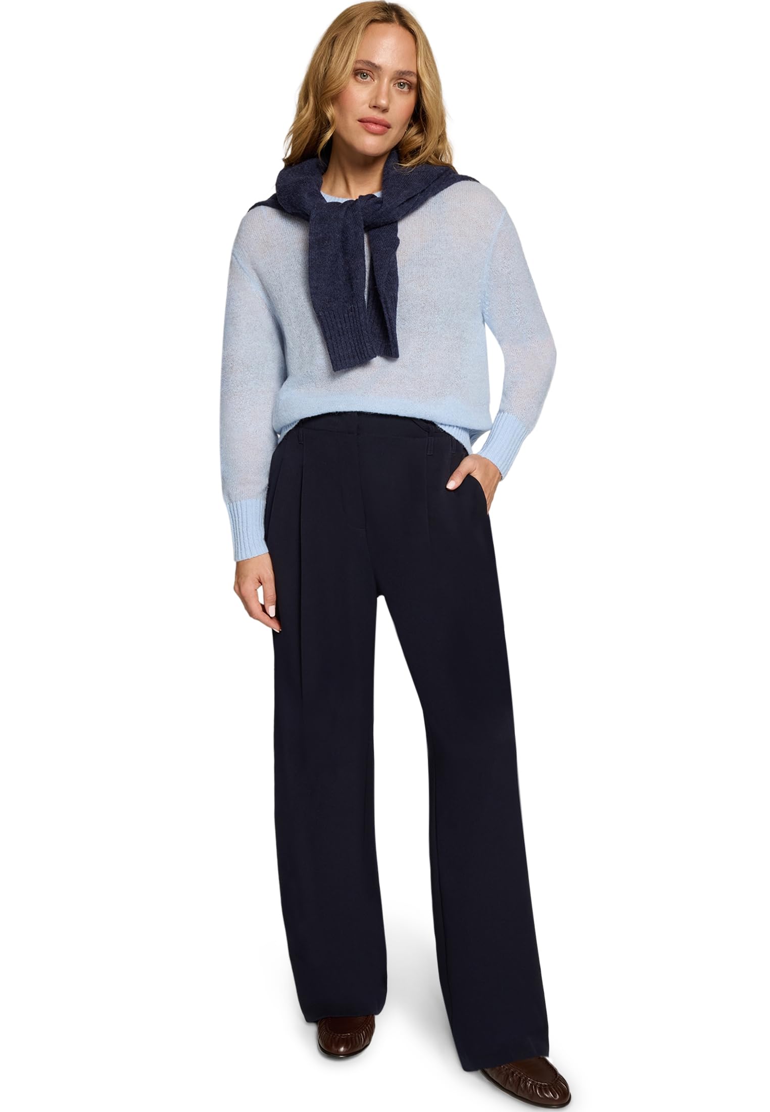 zero Alpakawolle Pullover 40 Soft Chambray warm