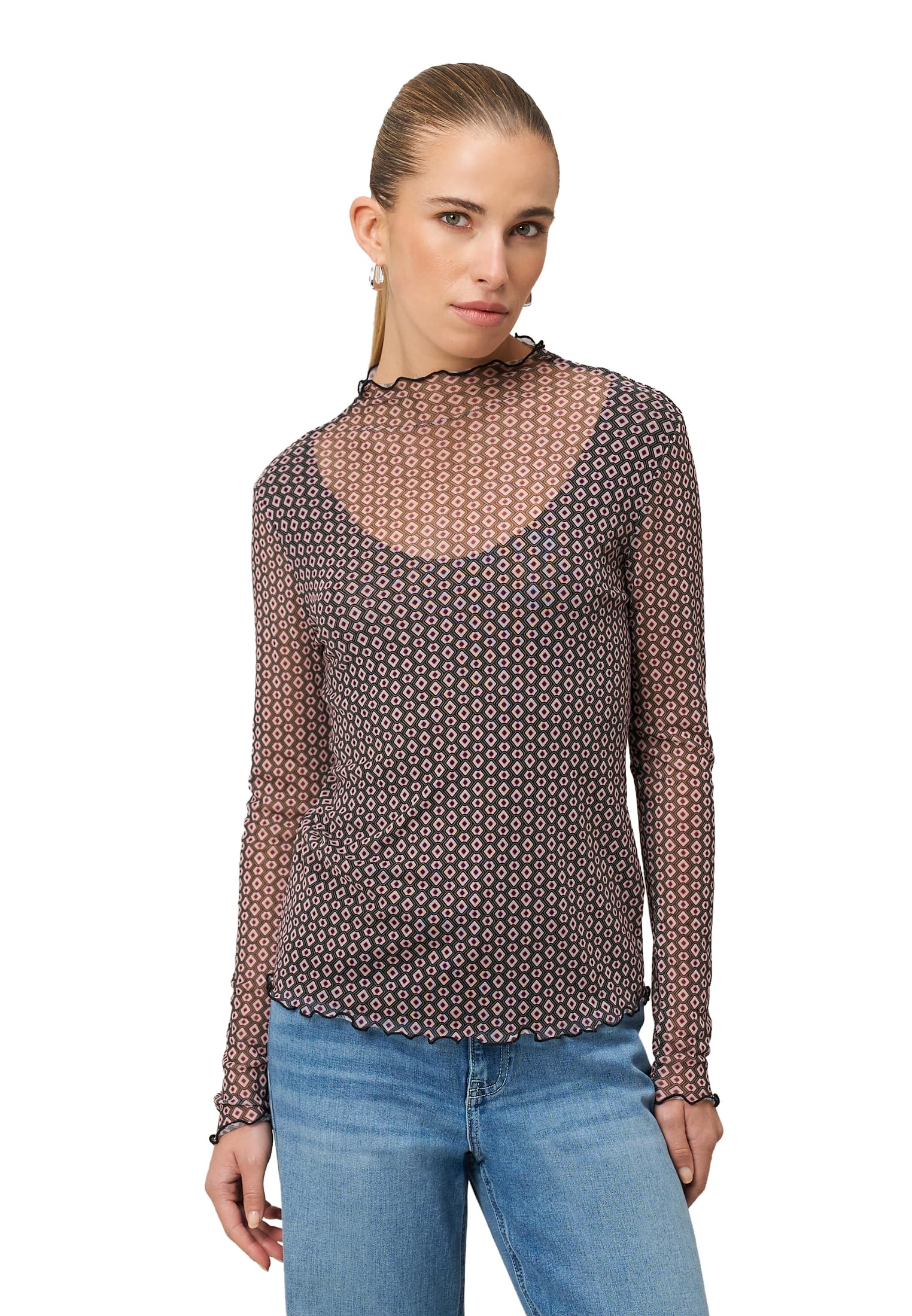 zero Mesh-Shirt Print Damen Gr. 40 grafisch