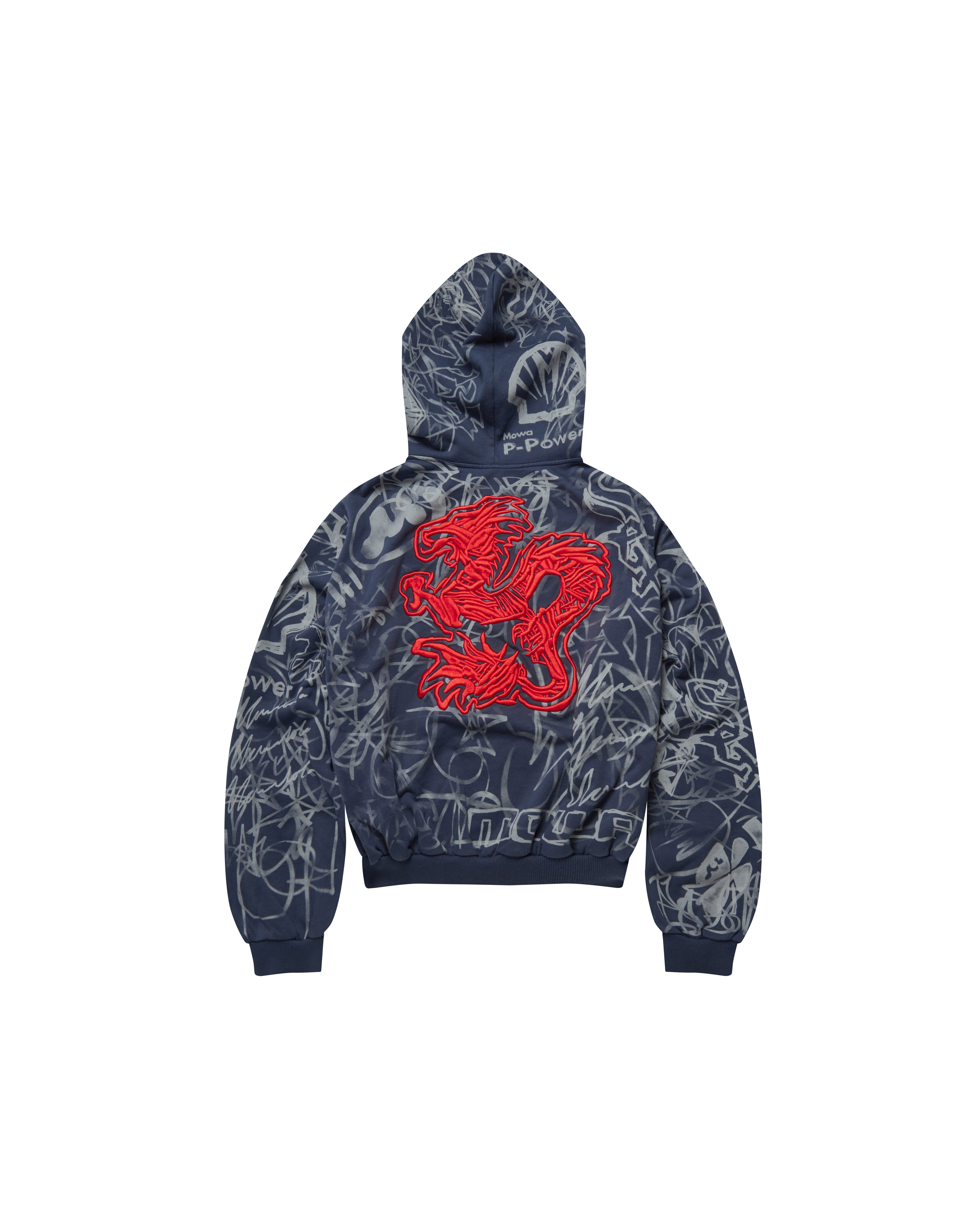 Mowalola Graffiti Track Top Hoodie navy Baumwolle