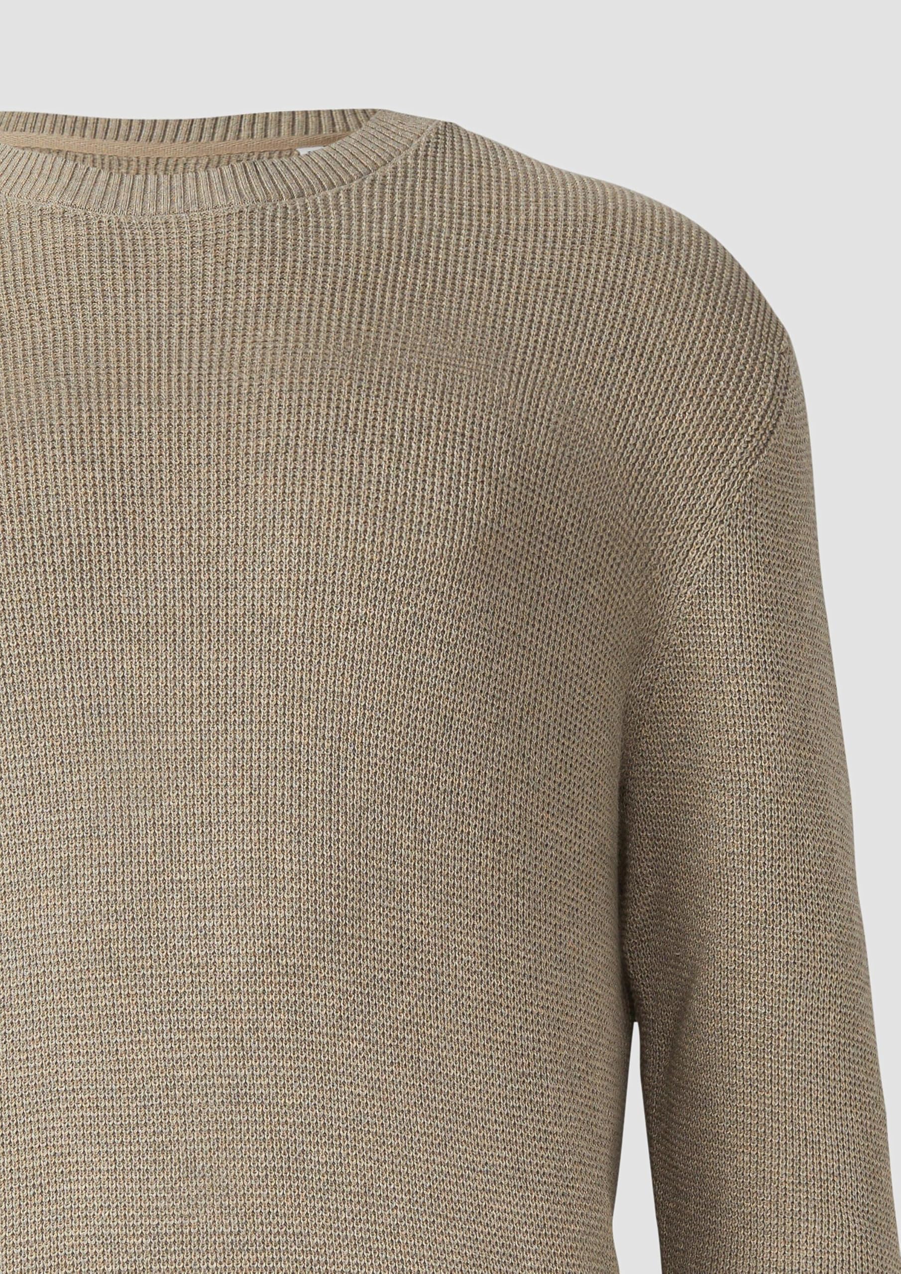 s.Oliver RED LABEL Strickpullover Crew Neck Struktur beige