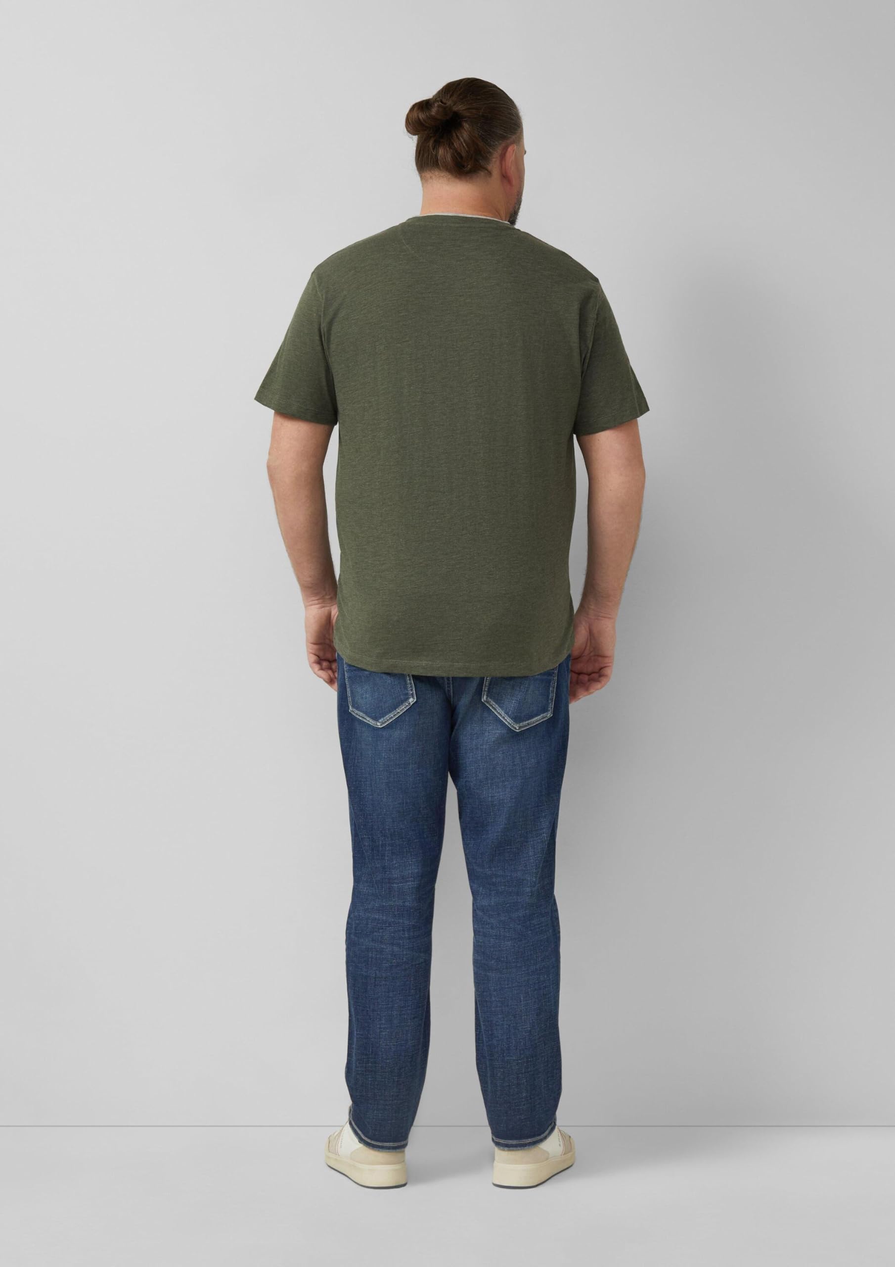 s.Oliver Junior Henley-Shirt Melange-Jersey olivgrün
