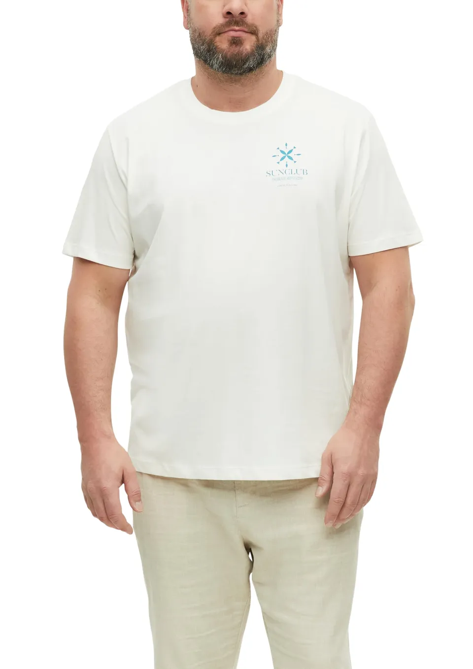 s.Oliver Junior Baumwoll-Jersey T-Shirt creme mit Print