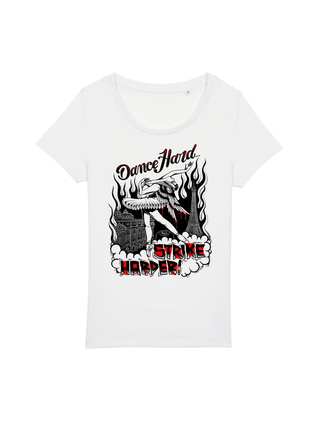 dna merch Pariser Ballerina-Streik T-Shirt Frauen Schwarz