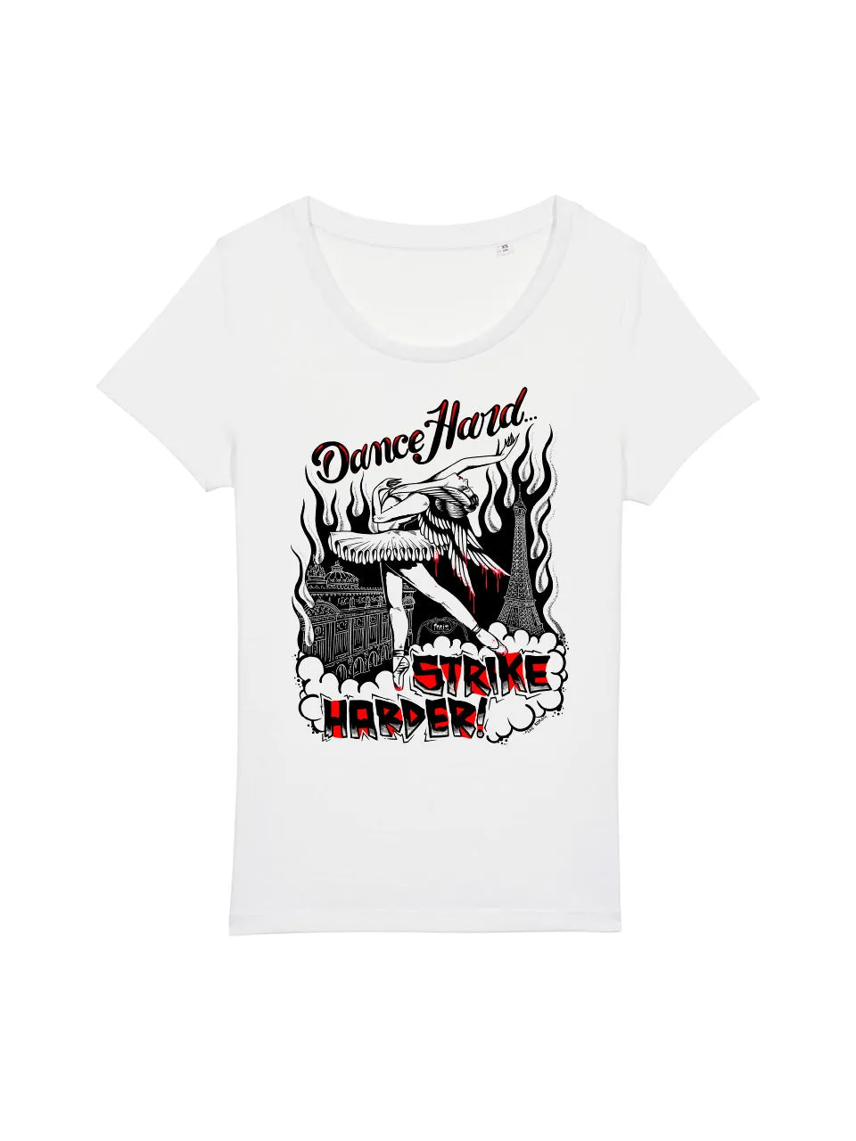 dna merch Pariser Ballerina-Streik T-Shirt Frauen Schwarz