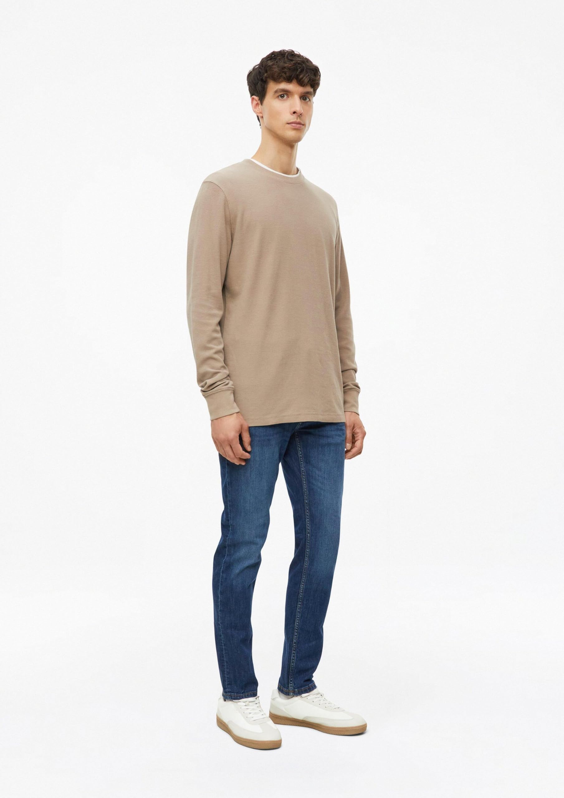 s.Oliver Waffel-Jersey Langarmshirt hellbraun S