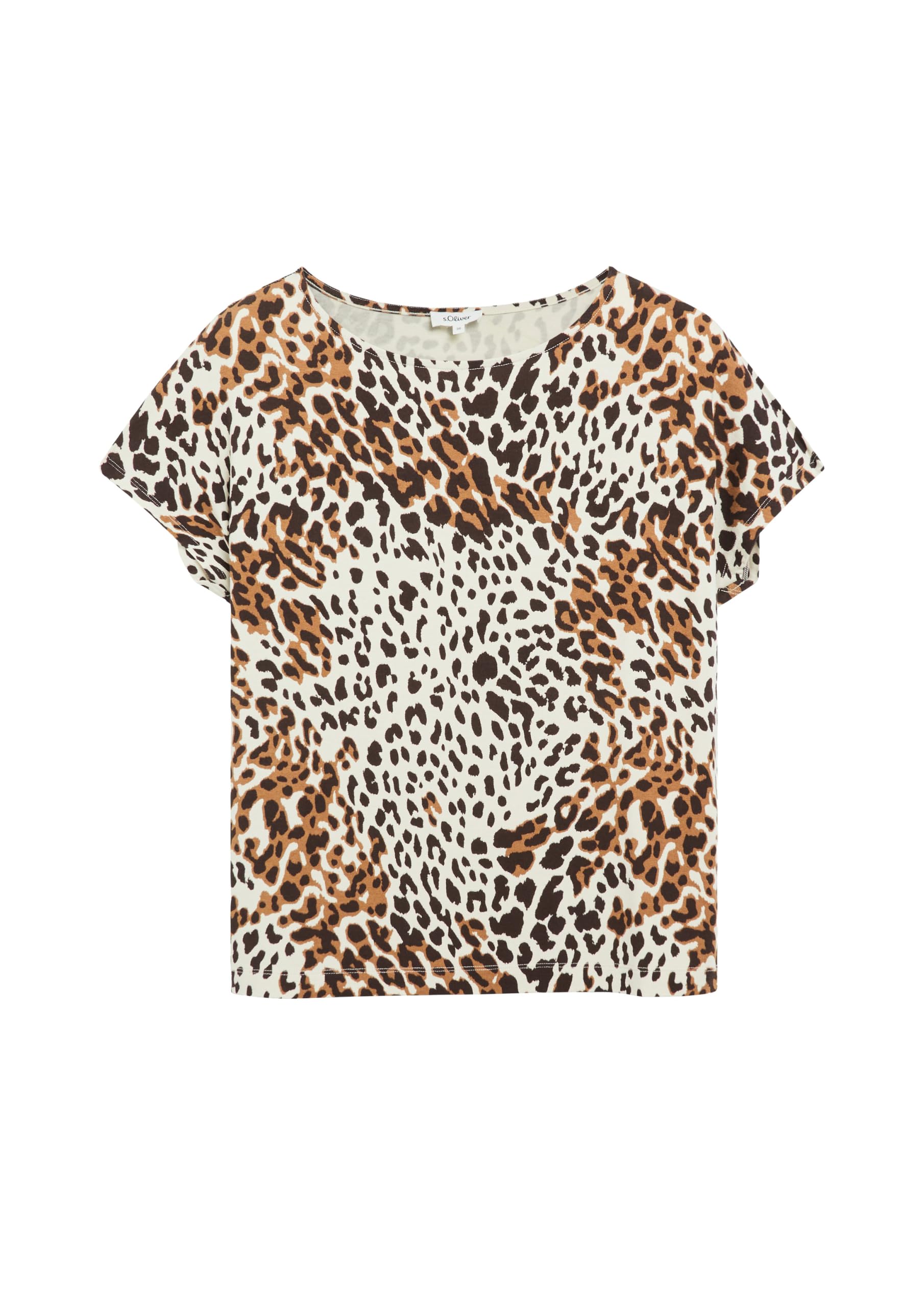 s.Oliver T-Shirt Relaxed Weiß Allover Gr.44