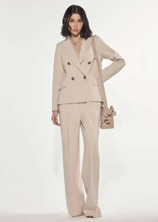 Denny Rose Blazer Doppelreihig Ivory Schmuckknöpfe