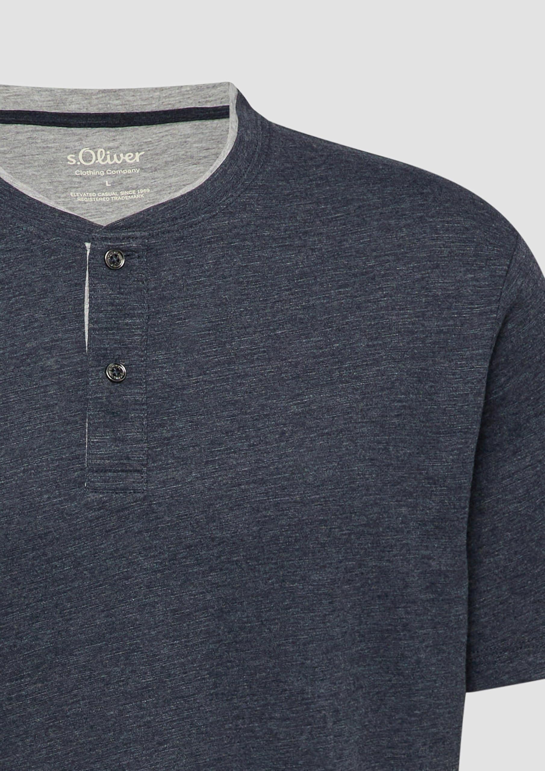 s.Oliver Junior Melange-Jersey Henley-Shirt 3XL Baumwolle