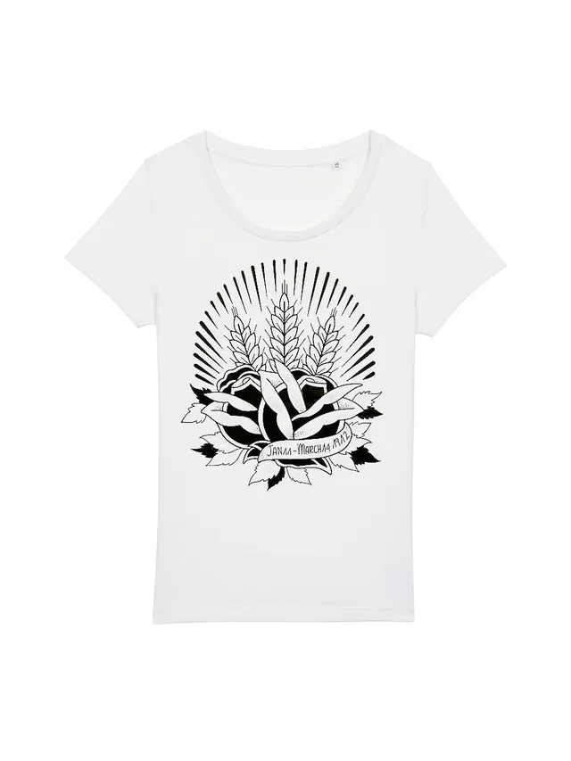 dna merch Frauen Brot und Rosen T-Shirt Weiß