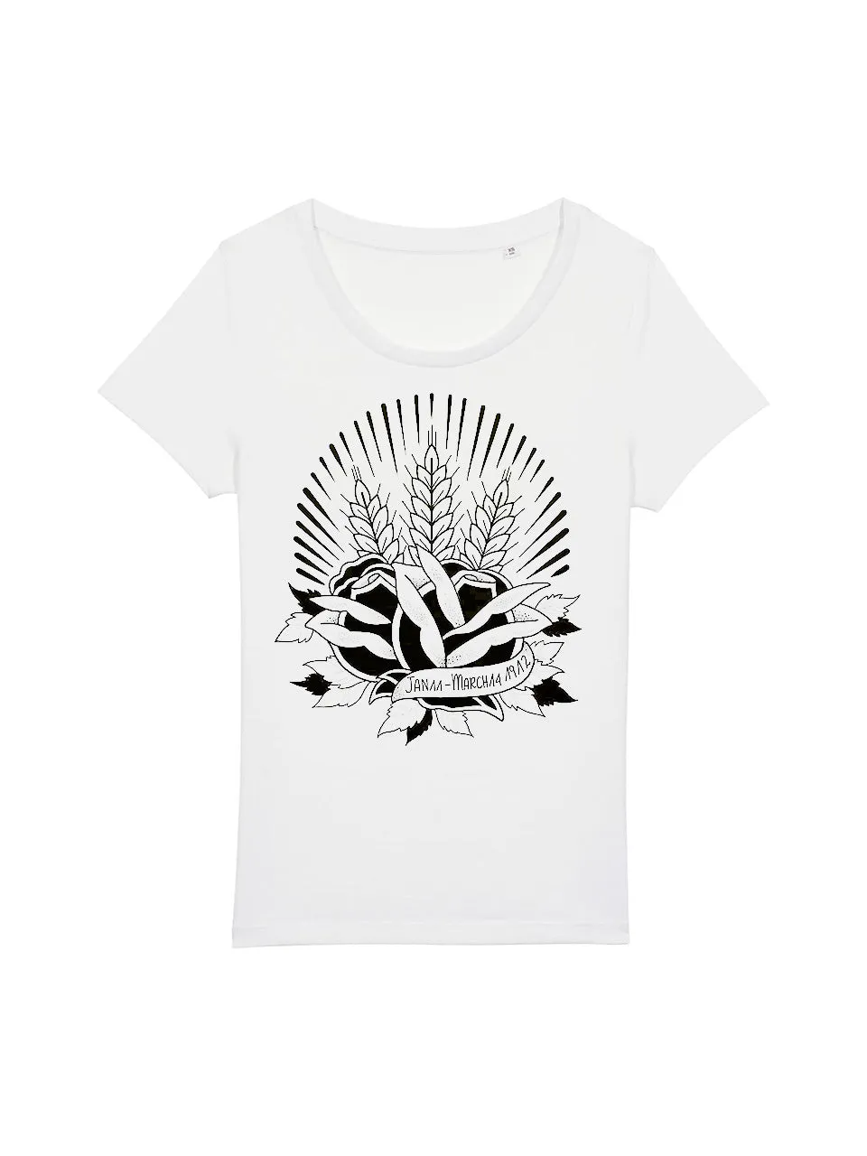 dna merch Frauen Brot und Rosen T-Shirt Weiß