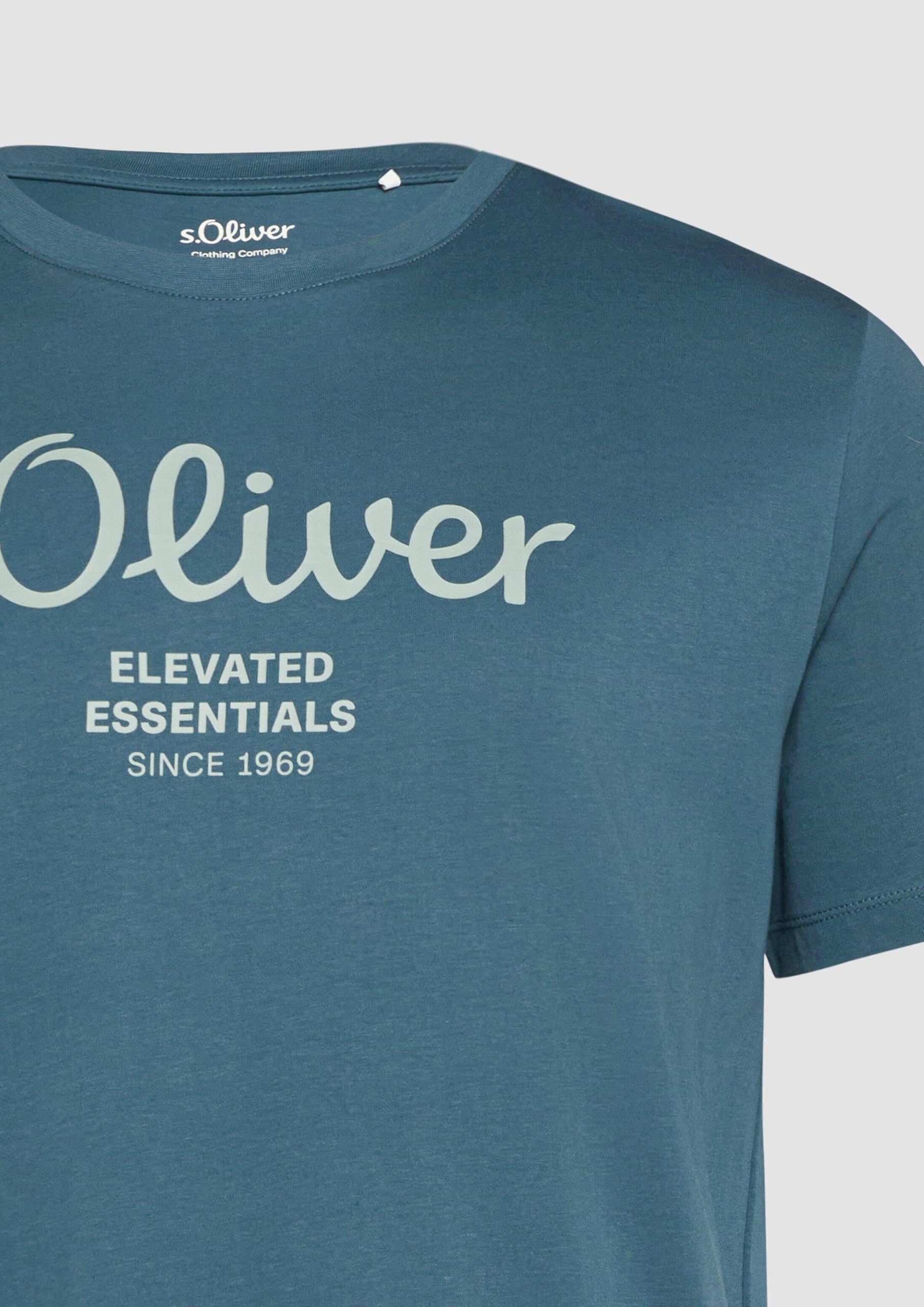 s.Oliver Big Size Fit Herren T-Shirt Label-Print Jersey
