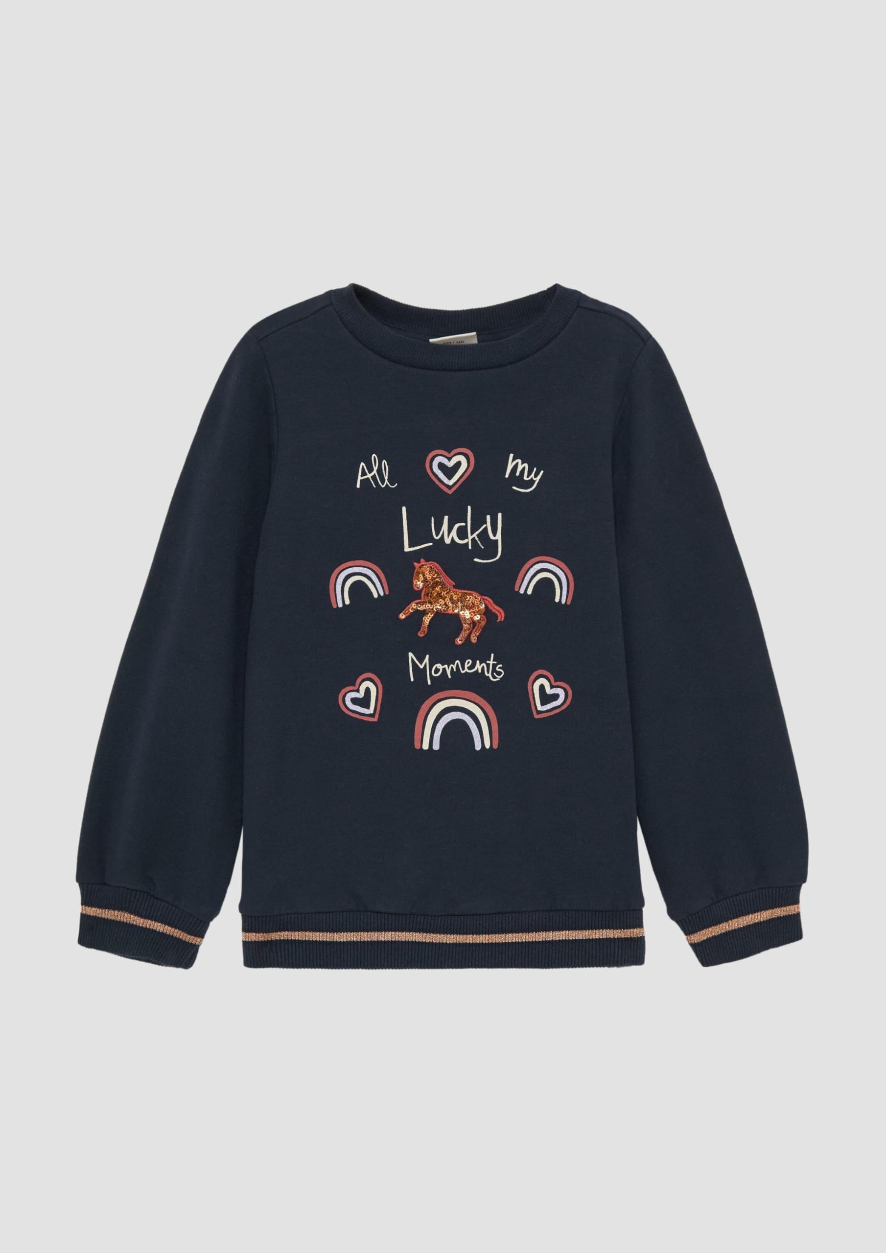 s.Oliver Red Label Sweatshirt Glitzer Pailletten Baumwolle