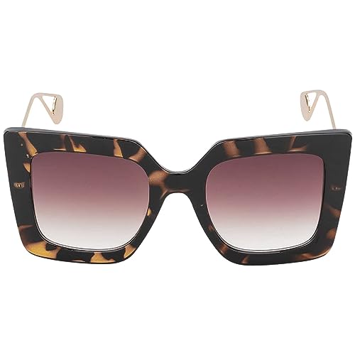 BEZLIT Oversize Sonnenbrille eckig Schwarz-gelb UV400