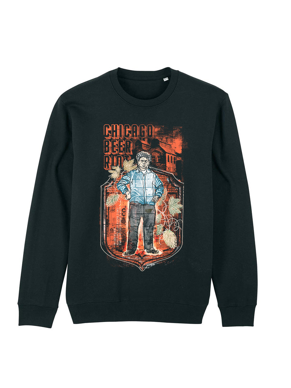 dna merch Chicagoer Lagerbieraufstand Rundhalspullover Schwarz Geschichte