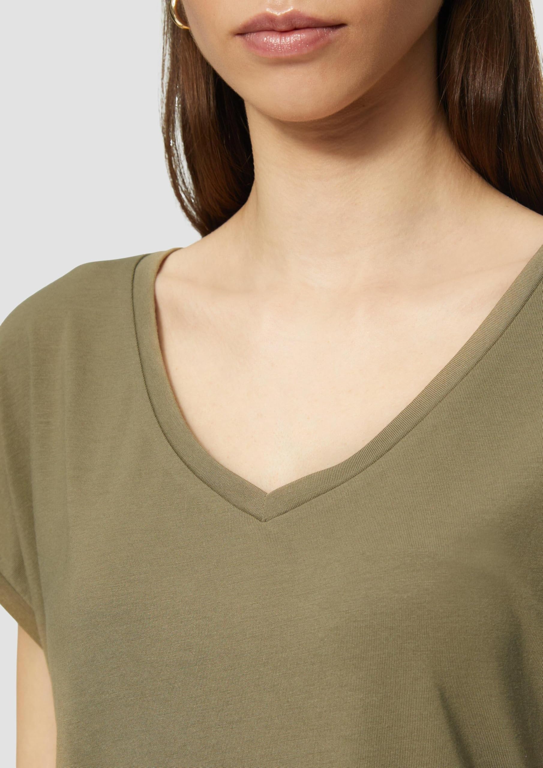 s.Oliver QS T-Shirt Modalmix locker geschnitten