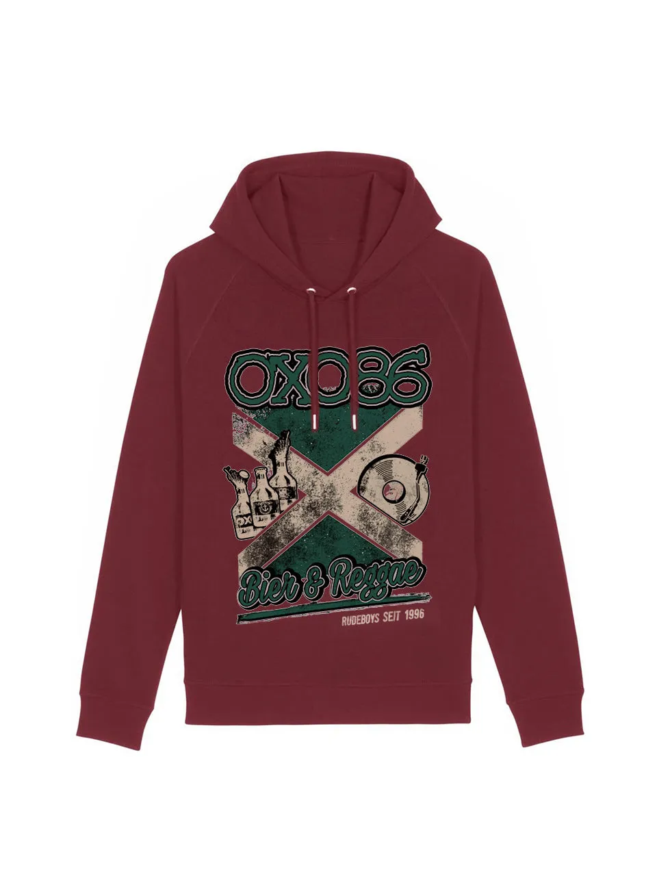 dna merch Oxo 86 Bier & Reggae Kapuzenpullover Burgunderrot