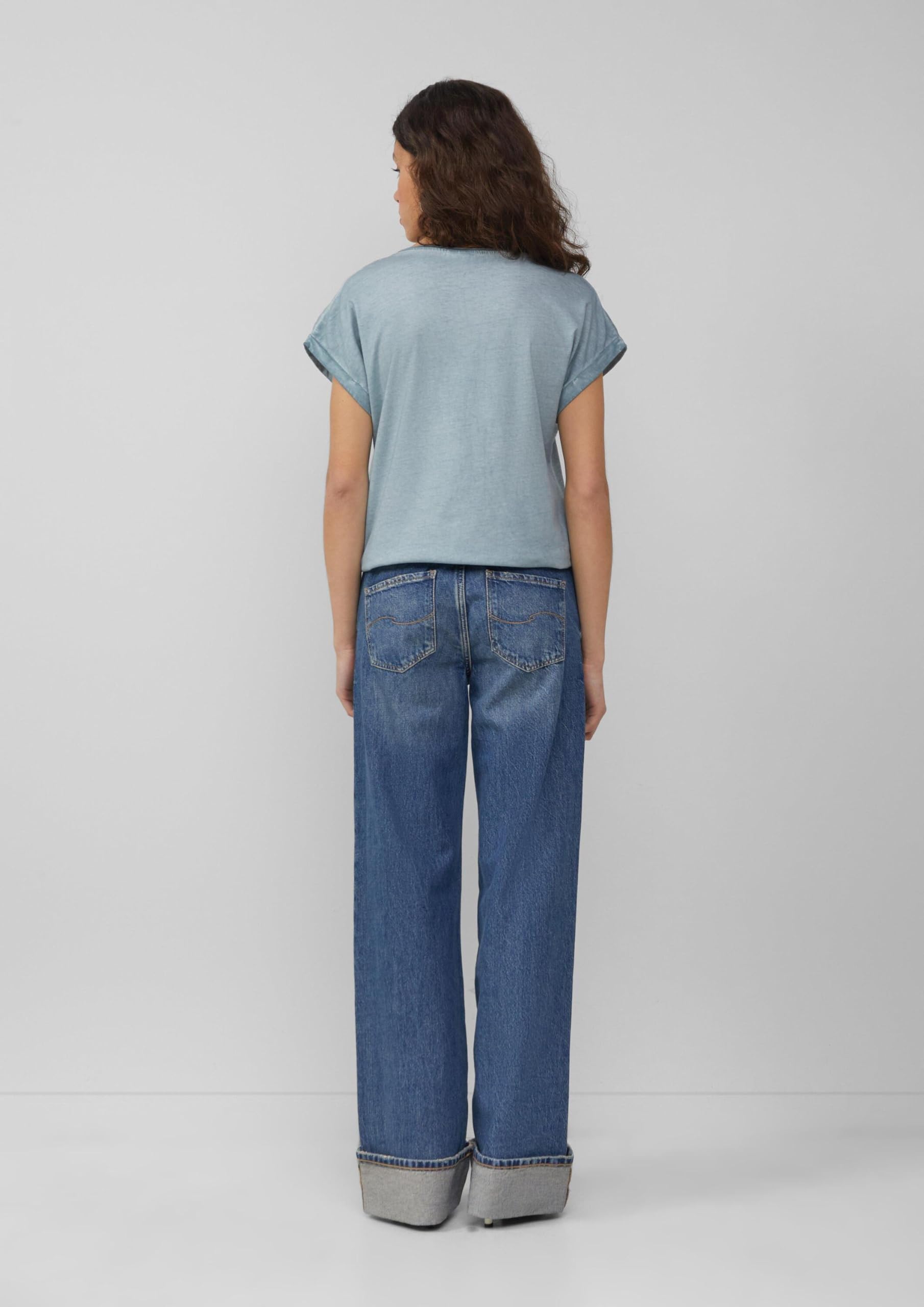s.Oliver QS Oversize-Shirt S Salbeigrün Frontprint