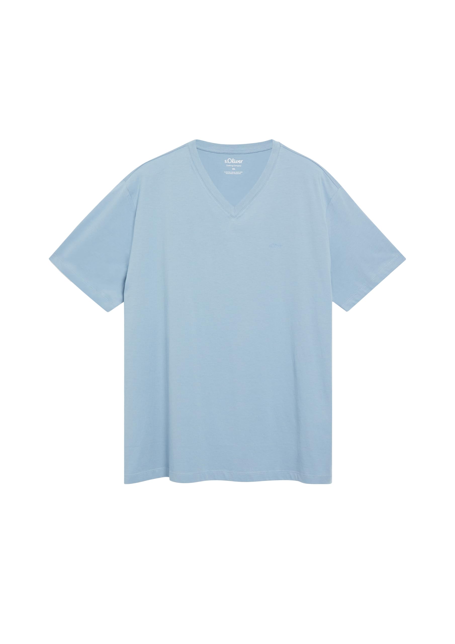 s.Oliver Junior T-Shirt Logo V-Neck Baumwolle Blau