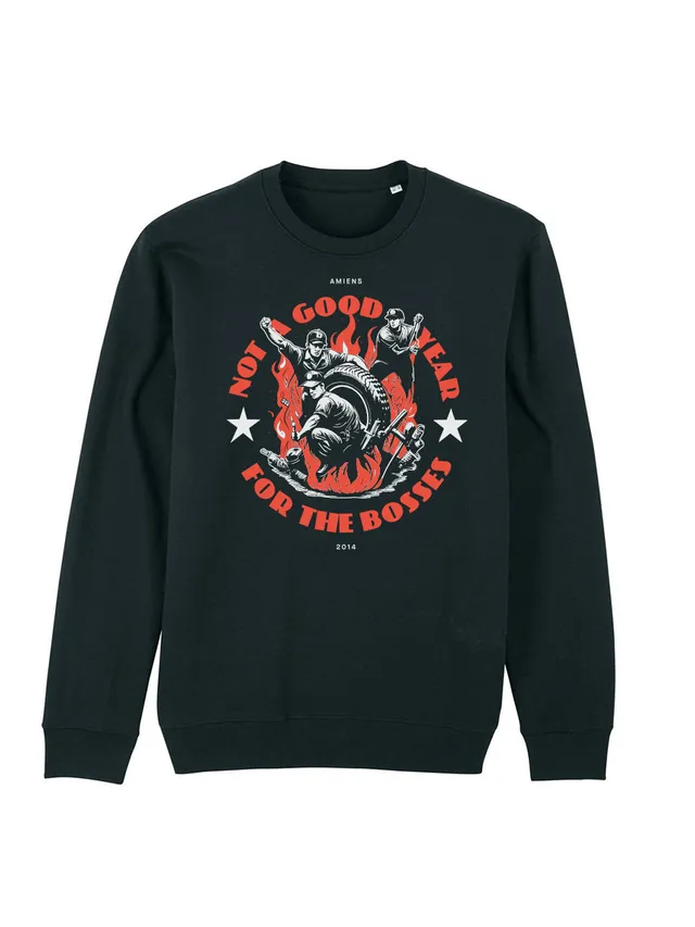 dna merch Bossnapping Amiens 2014 Rundhalspullover Schwarz Biobaumwolle